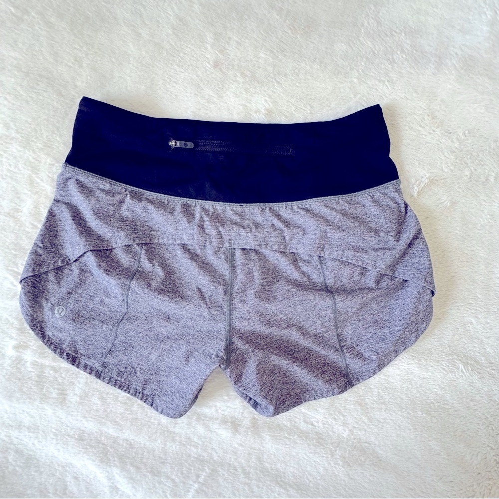 Lululemon Speed Up Shorts Long 4”, MR, 4, Heathered Lux, Black - Picture 5 of 11